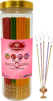 Shyamvan Incense Sticks Combo Pack For Pooja 400Gm Pineapple,Rose,Crsytal,Lavender Pineapple, Rose, Crystal, Lavender(225 Units, Set of 1)