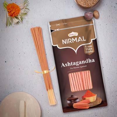 Shubhkart Nirmal Dry Masala Agarbatti Zipper 5mm Sticks Ashtagandha(125 g, Set of 1)