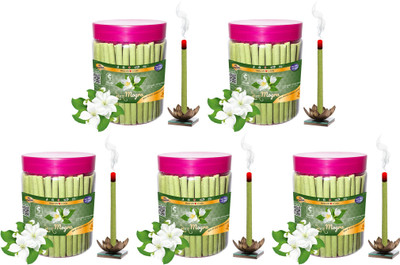 Green Spiritual Rose, Mogra, Lavender, Kesar Chandan & Sandal Dhoop Stick Pack of 750 gram Mogra(150 g, Set of 1)