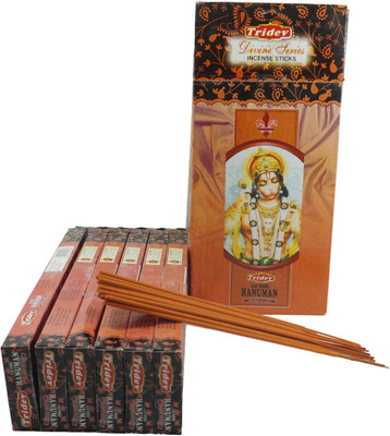 TRIDEV Jai Shree Hanuman Incense Stick Pack 6 Jai Shree Hanuman(10 Units, Set of 6)