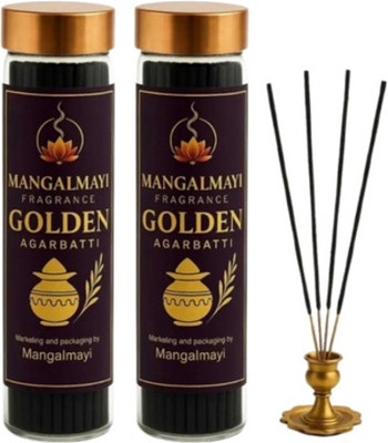 Mangalmayi Golden Fragrance Agarbatti | 100gm Packaging Box | Pack of 2 Golden(50 Units, Set of 2)