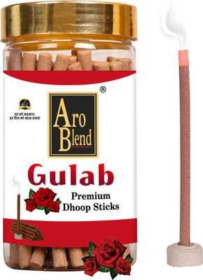 Aroblend GULAB FLAVOUR DRY DHOOP STICKS PACK OF 100 GRAM JAR FOR ROOM FRESHNESS, POSITIVE ENERGY & YOGA MEDITATION, ROSE(100 g, Set of 1)