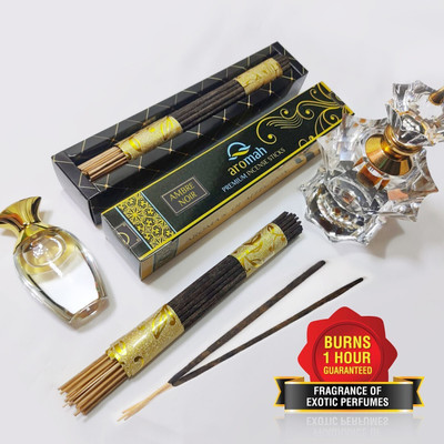 aromah Ambre Noir Agarbatti - Luxurious Amber Scented Sticks for Cozy Home & Rituals - Transform Your Space with Premium Aroma and Ritual Elegance!(50, Set of 1)