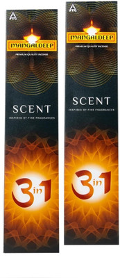 MANGALDEEP 3IN1 SCENT PERFUME LIKE LONG LASTING FRAGNANCE CHARCOAL FREE ABSOLUTE, ROYALE, INTENSITY(180 g, Set of 2)