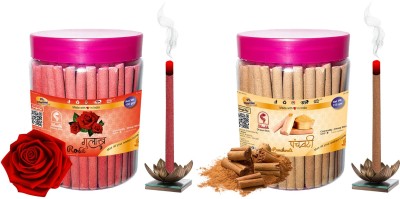 Green Spiritual Rose & Panchvati Dhoop Stick (Incense Stick) Pack of 300 Rose, Panchvati(150, Set of 2)