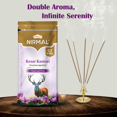 Shubhkart Nirmal Sweet Fersh Floral Dual Fragrance Agarbatti Zipper Kesar Kasturi(150 g, Set of 1)