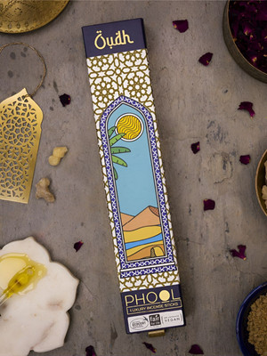Phool Natural Oudh Incense Sticks for Pooja | Handcraft Agarbatti with Temple Flowers Oudh(40 Units, Set of 1)