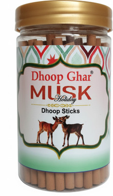 Dhoopghar Musk Dhoop Sticks For Pooja Jar Pack 125 Grams Charcoal Free Musk(125 g, Set of 1)