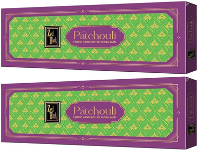 Zed Black Patchouli Hand-Rolled Flora Batti (Pack of 2) for Puja, Festivals & Occasions Patchouli(57 Units, Set of 2)