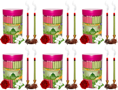 Shankh 2 in 1 Mannat Dhoop Stick Pack of 600 gram (100+100+100+100+100+100) Fragrances Rose, Mogra(600 g, Set of 1)
