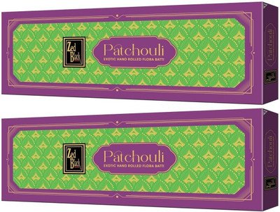 Zed Black Patchouli Hand-Rolled Flora Batti (Pack of 2) for Puja, Festivals & Occasions Patchouli(57, Set of 2)