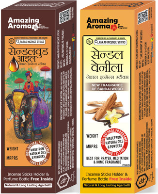Parag Fragrances SANDAL MYSORE & SANDAL VANILLA INCENCE STICKS Sandal(490 g, Set of 1)