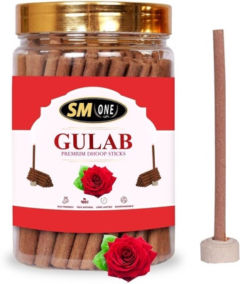 SM ONE PREMIUM GULAB DRY DHOOP STICK (100GRAM) JAR, ROSE GULAB FRAGRANCE | NO BAMBOO | NO CHARCOAL(100 g, Set of 1)