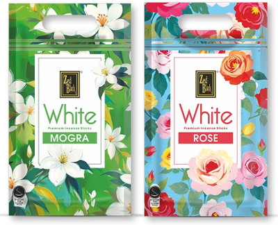 Zed Black White Premium Incense Sticks Mogra & Rose(Pack of 2) for Pooja, Home & Festivals Mogra, Rose(250 g, Set of 2)