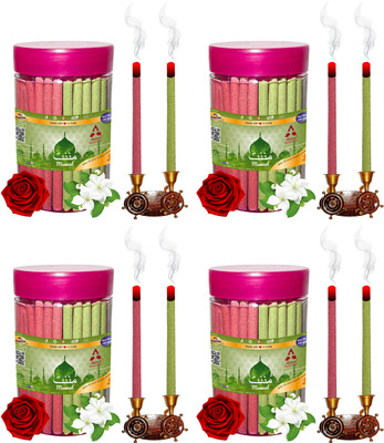 Shankh 2 in 1 Mannat Dhoop Stick Pack of 400 gram (100+100+100+100) Fragrances Rose, Mogra(400 g, Set of 1)