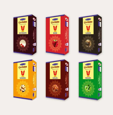 Rudra Box Pack of 6 (10 Sticks Per Box) Satya Govinda Multi Fragrance Dhoop Sticks Scented(10 Units, Set of 6)