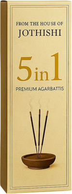 Jothishi 5 in 1 Premium Agarbattis – Multi-Fragrance Incense Sticks Combo for Puja Multi(1 Units, Set of 1)