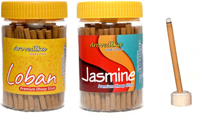 Arovedika LOBAN 1 JASMINE 1 BOX DHOOP STICKS (100GM PER BOX ) TOTAL 2 BOX DHOOP LOBAN, JASMINE(100, Set of 2)