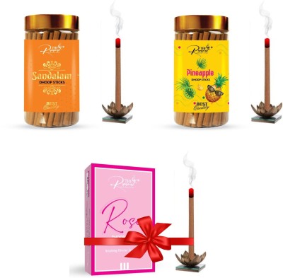 The Rupawat perfumery house sandalampineappleroseBuy 2 get 1 free Natural Dhoop sticks pack of 3 (100)gm Natural Long Lasting(300, Set of 3)
