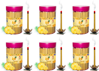 Shankh Pineapple Dhoop Stick (Incense Stick) Pack of 600 gram (100 + 100 + 100 + 100 + 100 + 100) Fragrance Pineapple(600 g, Set of 1)