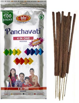 Rudra Box Pack of 1 (100 Sticks Per Box) Panchavati 4 in one Incense Sticks Agarbatti Scented(100 Units, Set of 1)