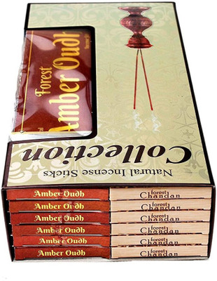 Forest Fragrance Amber Oudh and Chandan Incense Sticks Collection Black Bathi Pack of 12 Boxes chandan(10 Units, Set of 12)