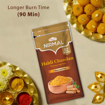 Shubhkart Nirmal Earthy & Sandalwood Dual Fragrance Agarbatti Zipper Haldi Chandan(150 g, Set of 1)