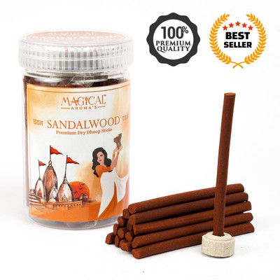 MAGICAL AROMA'S Pure Premium Incense Sticks Agarbatti & Cones for Pooja, Hawan & Meditation SANDALWOOD CHANDAN(50, Set of 1)