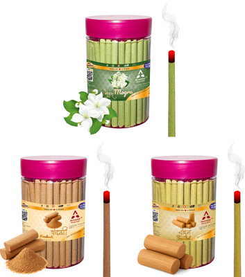 Aereoday Mogra, Panchvati & Sandal Dhoop Stick Pack 300 gm (100+100+100) Fragrance Mogra, Panchvati, Sandal (Chandan)(100 g, Set of 3)