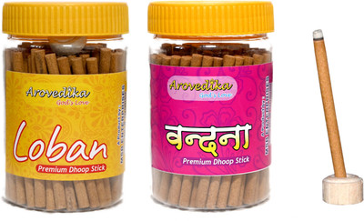 Arovedika LOBAN 1 VANDANA 1 BOX DHOOP STICKS (100GM PER BOX ) TOTAL 2 BOX DHOOP LOBAN, VANDANA(100 g, Set of 2)