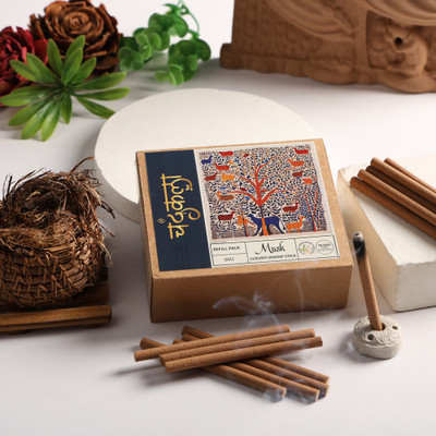 Chandrakala Musk Luxury Dhoop Sticks - Incense Dhoopbatti - Pack of 60 Units Musk Fragrance(60 Units, Set of 1)