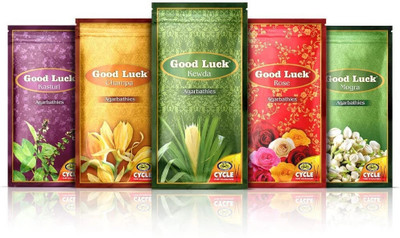 Cycle Pure Agarbathi Combo Pack - GoodLuck Rose, Mogra, Kasturi, Champa, Kewda(500 g, Set of 5)