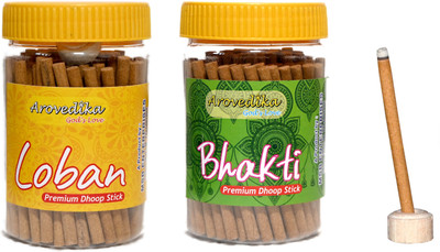 Arovedika LOBAN 1 BHAKTI 1 BOX DHOOP STICKS (100GM PER BOX ) TOTAL 2 BOX DHOOP LOBAN, BHAKTI(100, Set of 2)