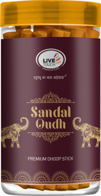Live Touch Sandal Oadh Dhoop Stick | Pack of 100 gm | Premium Jar Pack Sandal, Oudh(100 g, Set of 1)