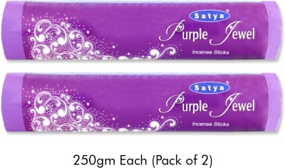 Satya Premium Purple Jewel Incense Sticks Rolls 250gm Each (Pack of 2) Sweet, Earthy, Fascinating, Strong, Popular, Long lasting(2, Set of 2)
