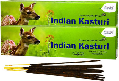 PRABHU Pack of 2 (27 Sticks Per Box) Indian Kasturi Masala Dhoop Incense Sticks Kasturi(27 Units, Set of 2)
