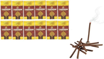 Rudra Box Pack of 12 (10 Sticks Each Box) Pure Chandan Sandal Premium Dry Dhoop Sticks Sandal Dhoop(10, Set of 12)