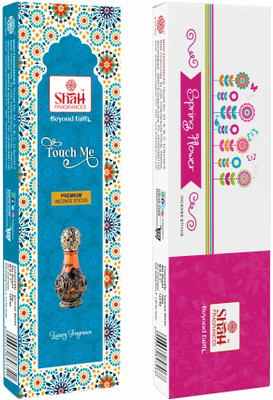 Shah Fragrances Touch Me + Spring Flower Premium Incense Sticks (Pack of 2)(180 Grams) Assorted(180 g, Set of 1)