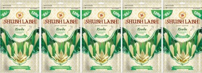 Shubh Labh Kewda | Zipper Pouch | Prayer Agarbatti | Pack of 5 X 120 G =600 g | Floral(5, Set of 5)