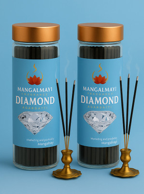 Mangalmayi Diamond Fragrance Agarbatti | 100gm Packaging Box|Pack of 2 Diamond, Sandle(50 Units, Set of 2)