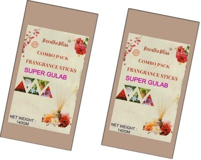 Breathebliss SUPER GULAB PremiumI ncense Sticks|Agarbatti for home & office-140 Gm(Pack of 2) SUPER GULAB(200, Set of 2)