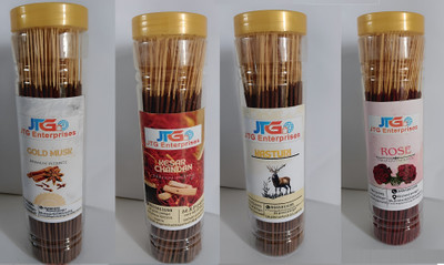 JTG ENTERPRISES multiple fragernce combo gold musk, kesar chandan, kasturi, rose(880 g, Set of 4)