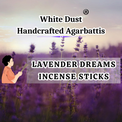 White Dust Handcrafted Agarbattis Lavender Dreams Agarbattis || Pure Lavender Incense || 1 KG Zipper Pack Lavender Dreams, Pure Lavender, Exotic Lavender Flavour(1000 g, Set of 1)