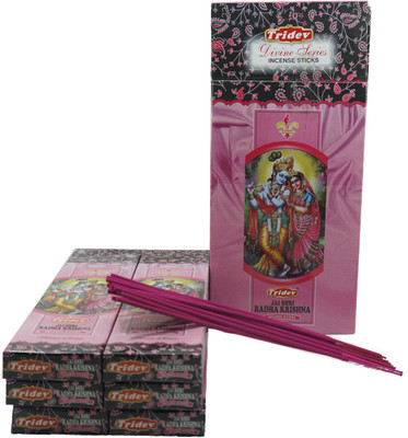 TRIDEV Jai Shree Radha Krishna Incense Stick Pack 6 Jai Shree Radha Krishna(10 Units, Set of 6)