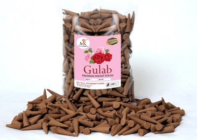 MkAgarbatti GULAB Incense Dhoop Cones ( charcoal free ) For pooja 300gm Pack ROSE, GULAB(300 g, Set of 1)
