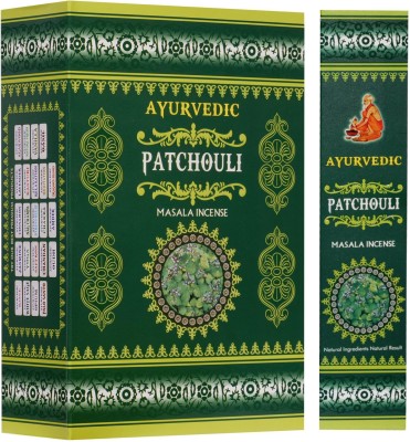 AYURVEDIC A.Patchouli Premium Masala Incense Sticks (12 Packs Each Of 15GM)(180, Set of 12)