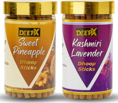deepx Pineapple Aroma & Lavender Dhoop Sticks | Herbal Fragrant Spiritual Puja Combo Pineapple, Lavender(200 g, Set of 2)
