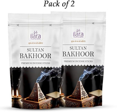 ILARA Incense Sticks 30 Sticks Per Pack, for Pooja and Meditation sultaan bakhoor(2 Units, Set of 2)
