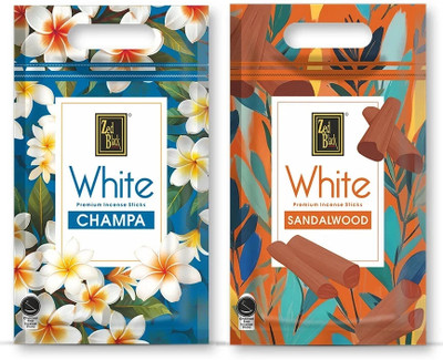 Zed Black White Premium Incense Sticks Sandalwood & Champa (Pack of 2) for Pooja, Festival Fragrance -Sandalwood, Champa(250 g, Set of 2)