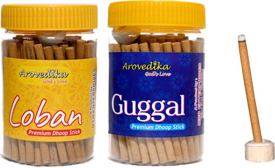 Arovedika LOBAN 1 GUGGAL 1 BOX DHOOP STICKS (100GM PER BOX ) TOTAL 2 BOX DHOOP GUGGAL, LOBAN(100 g, Set of 2)